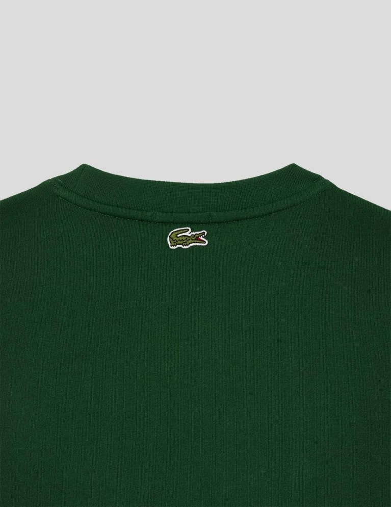 Felpa LACOSTE felpa jogger badge crew vert